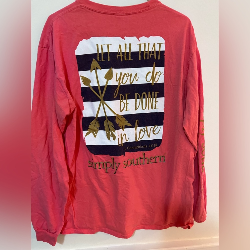 Simply Southern Tops | long sleeve pink tee stretch bible verse